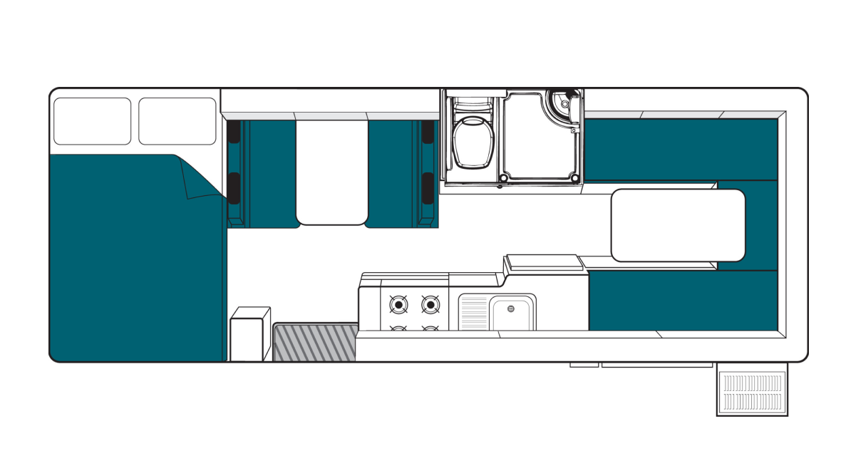 Maui River 6 Berth Motorhome Floorplan Day