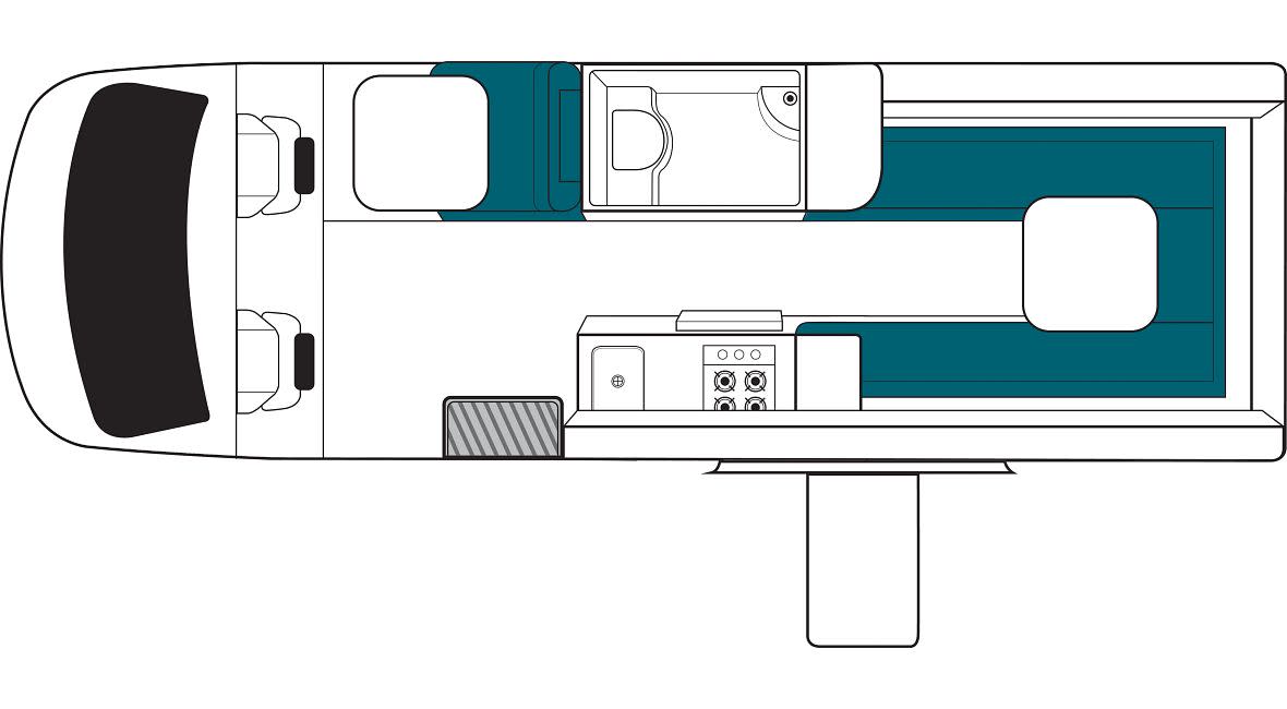 Maui Ultima Plus 3 Berth Motorhome AU Floorplan Day