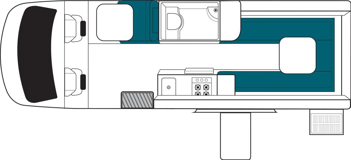 Maui Ultima Plus 3 Berth Motorhome Floorplan Day