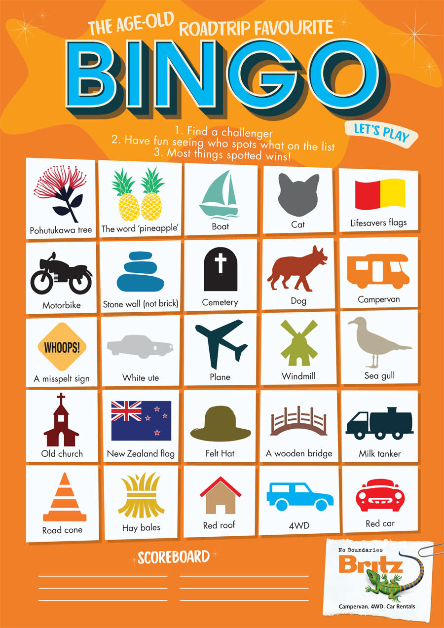 kids campervan bingo game