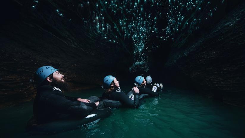 Black Water Rafting, floating through Ruakuri Cave