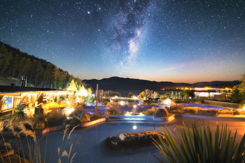 Pools and night sky