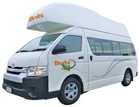 Side profile photo of the Britz 3 Berth HiTop Campervan