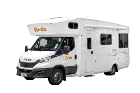 Side profile photo of the Britz 6 Berth Frontier Campervan