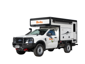 Side profile photo of the Britz 2 Berth Maverick 4WD Campervan