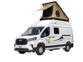 Side profile photo of the Britz 4 Berth Voyager Campervan