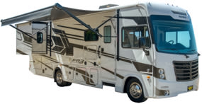 Side profile of the Roadbear Class A 30-32' Campervan