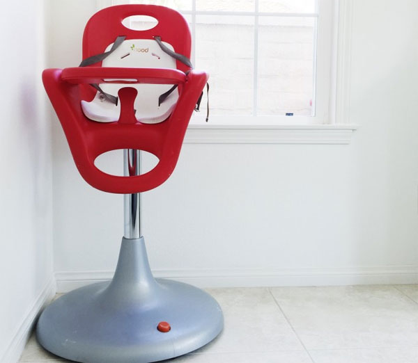 red high chair baby