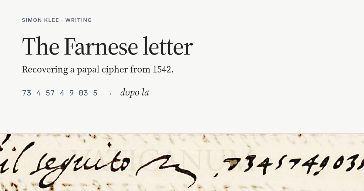 A 1542 papal cipher cracked with simulated annealing