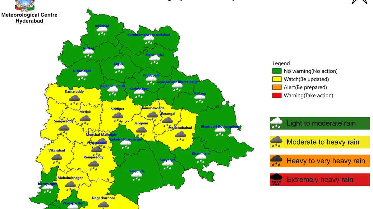 Heavy rainfall forecast in 14 Telangana districts on September 21