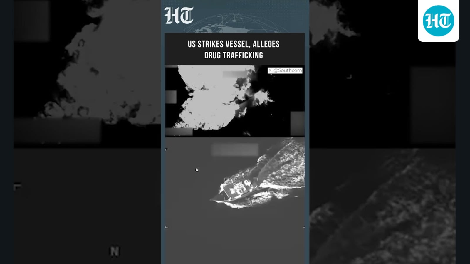 US Military Releases Video of Strike on Alleged Drug-Trafficking Vessel