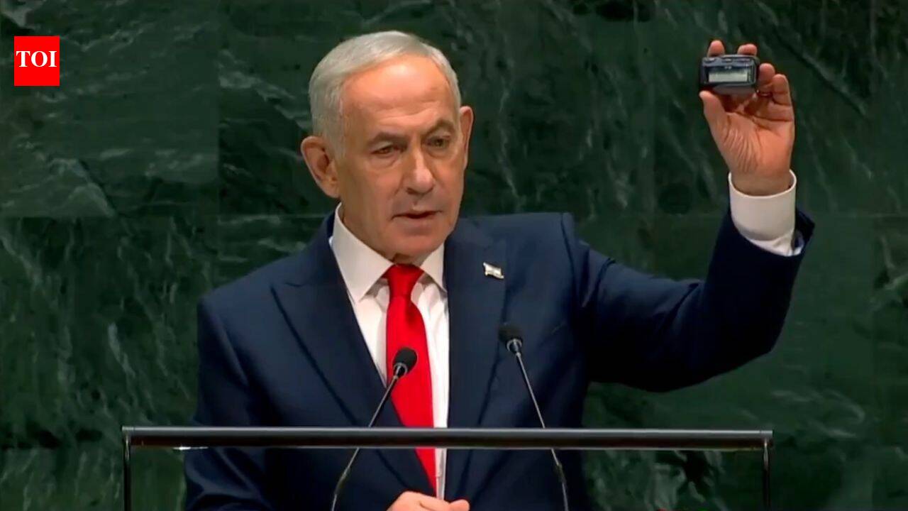 Watch: Netanyahu holds up pager at UN, recalls Israel’s attack on Hezbollah
