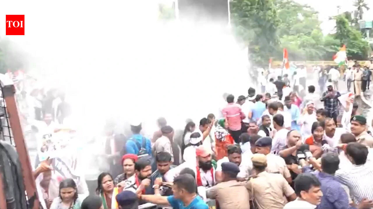 Gogoi, Cong leaders detained in 'vote chori' protest; water cannons used in Patna, Chandigarh
