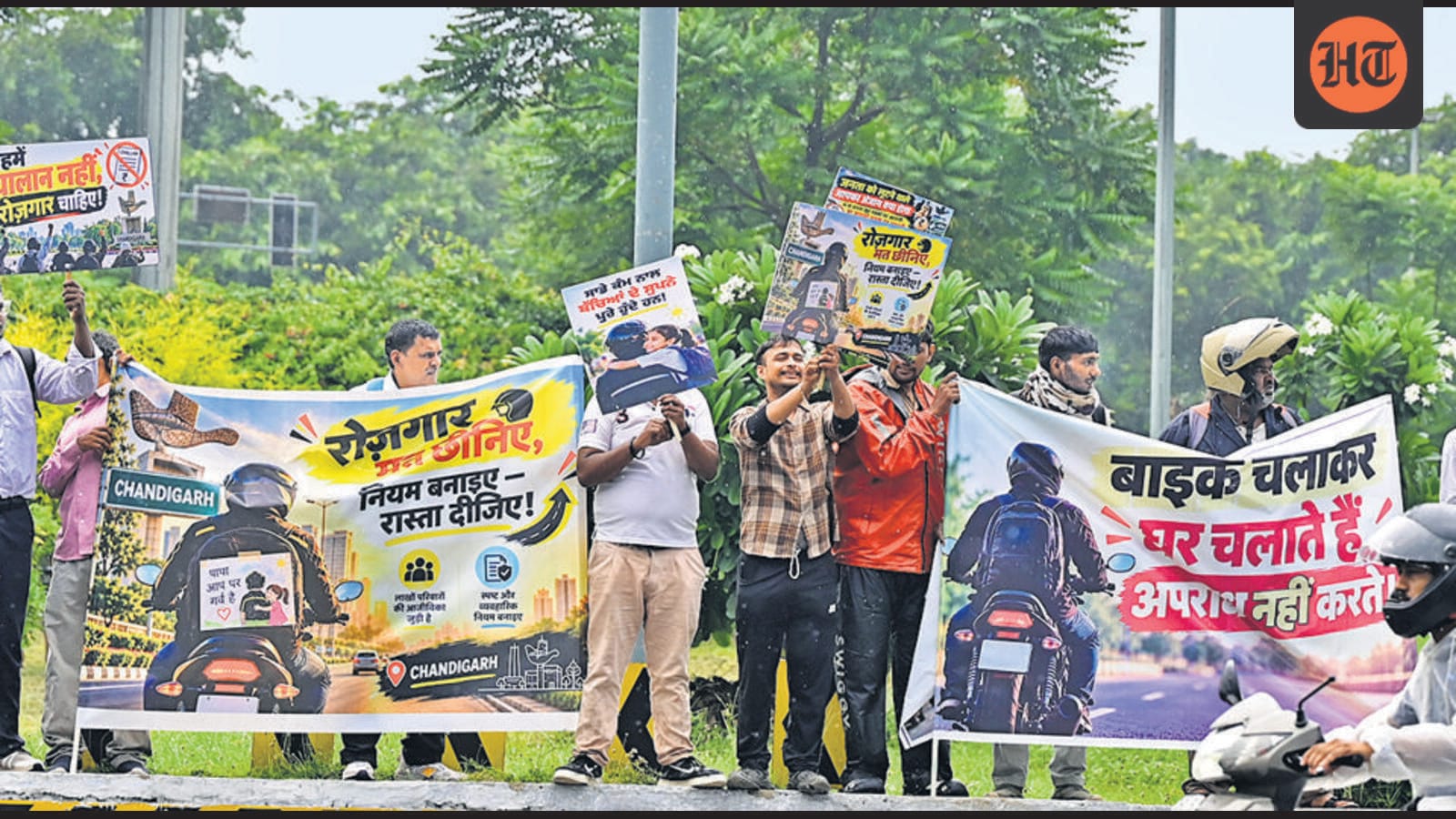 Bike-taxi riders protest at Tribune Chowk, demand service resumption