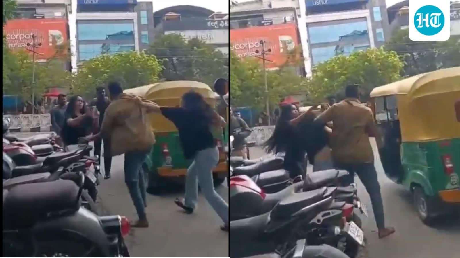 Bengaluru girls and auto driver get into physical fight over fare in HSR Layout, video goes viral
