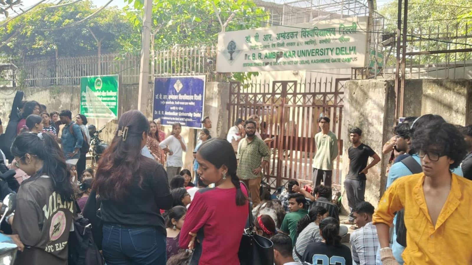 Campus gate shut, food for protesters stopped: Ambedkar University students claim ‘manhandled by guards’