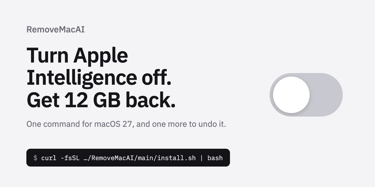 Remove and Disable Apple Macos27 AI Models Tool
