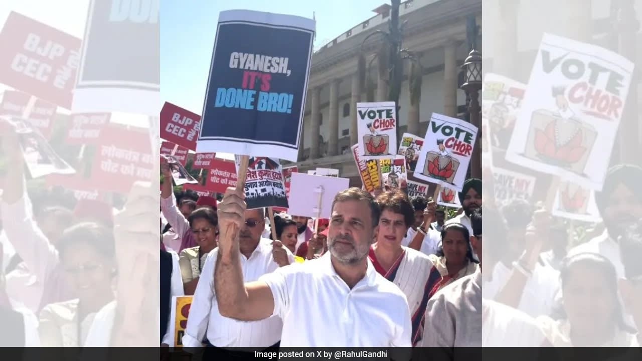 "Gyanesh, It's Done, Bro": Rahul Gandhi As He Leads March To Election Commission's Office