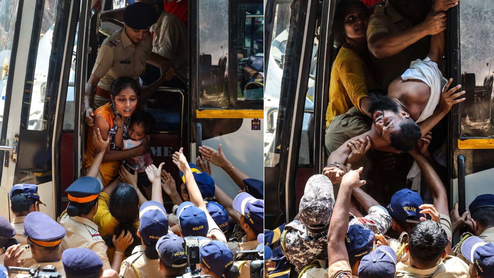 Kid in arms, man dangling from window: Tribals students say forcibly being sent home