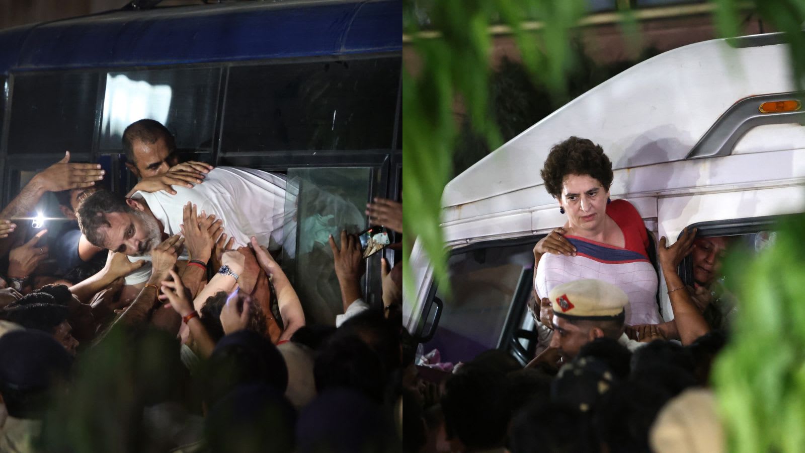 Rahul, Priyanka Gandhi detained after hours-long anti-CEC protest, released later