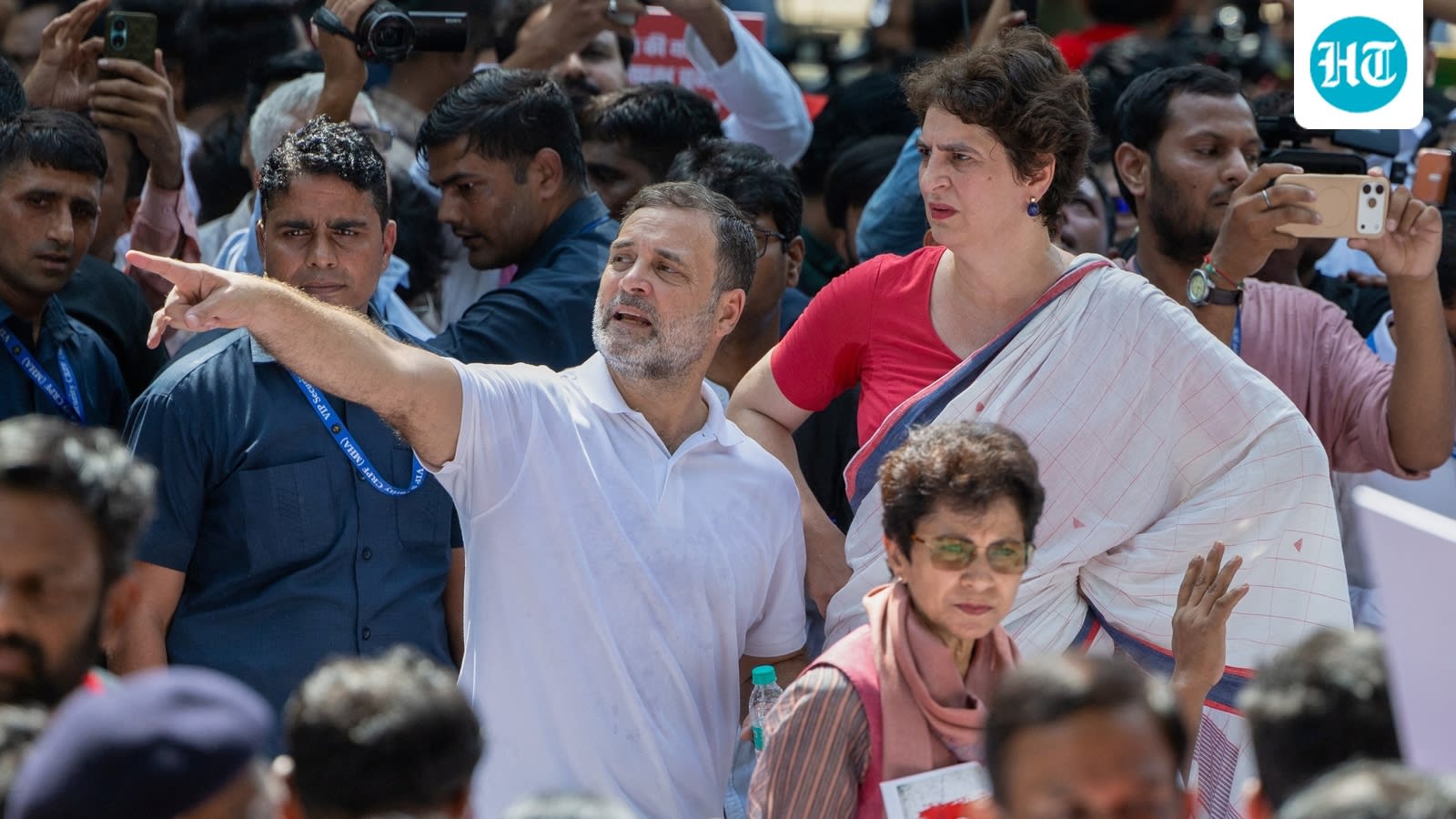 Rahul Gandhi leads opposition protest, calls for Election Commissioner to step down