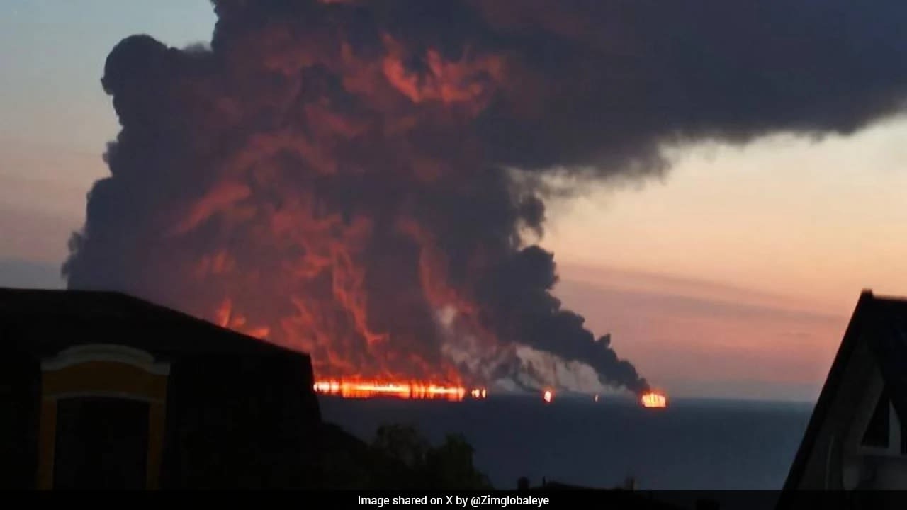 Ukraine Drone Attack Sets Fire Atop Liberian-Flagged Oil Tanker With All Indian Crew