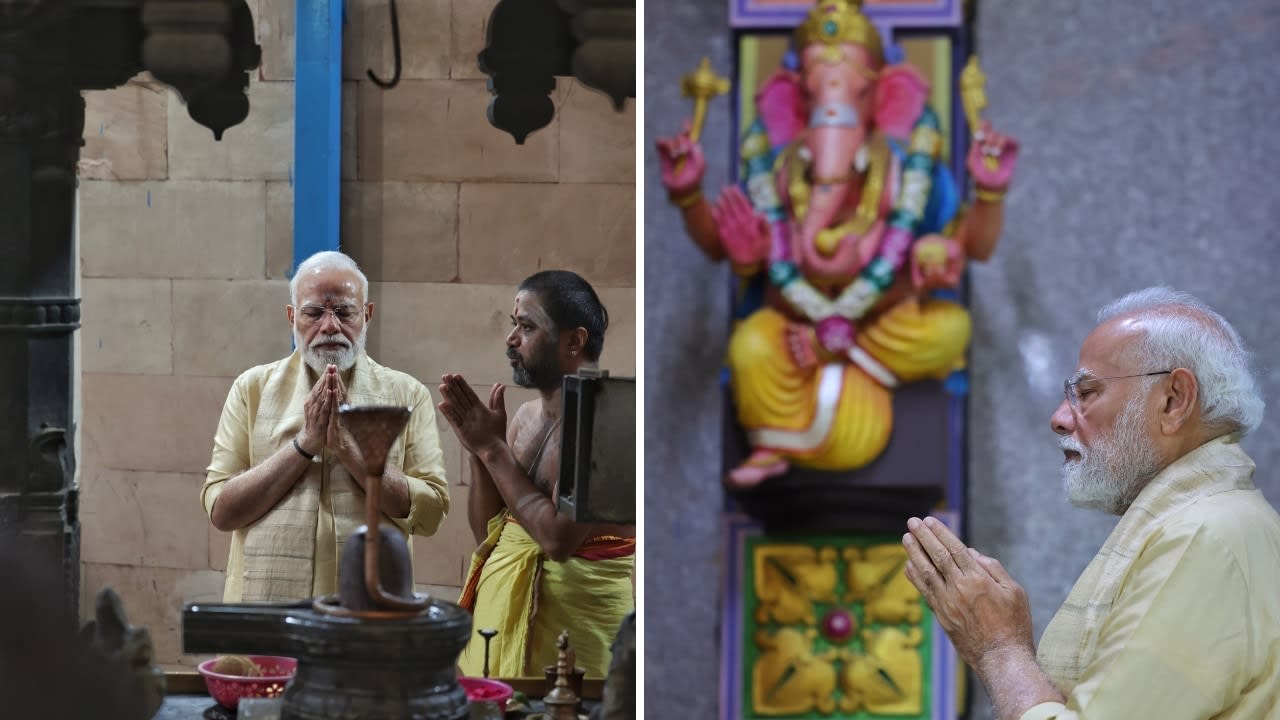 PM Modi Visits Shri Vinayak Mandir In Delhi To Mark 25 Years In Public Office