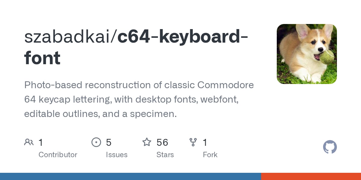 A font recreated from photographs of classic Commodore 64 keycaps