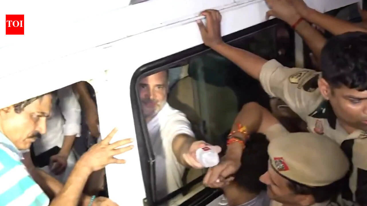 ‘You are doing your job’: Detained Rahul Gandhi offers water to police - watch