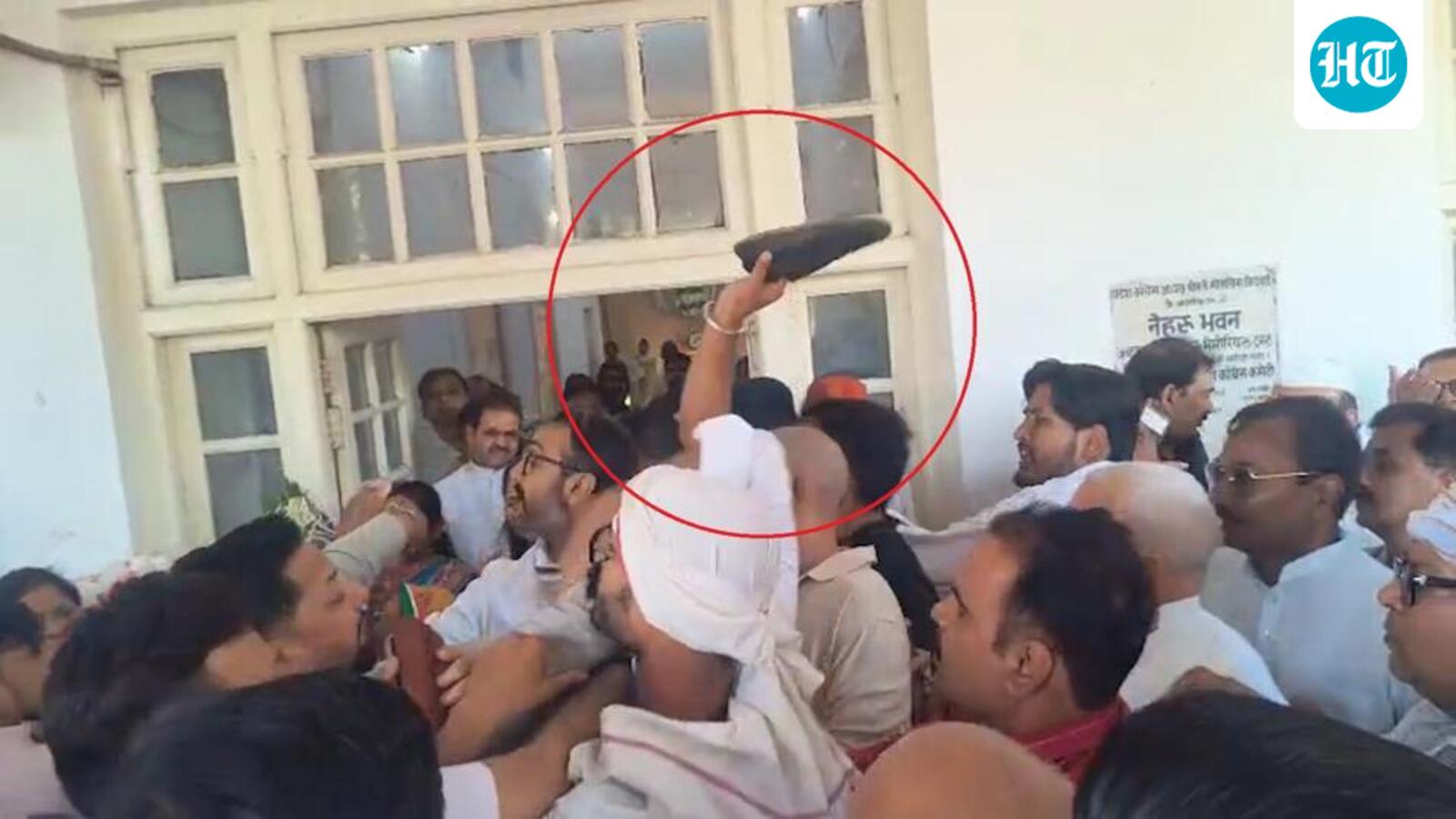 Shoes hurled as anti-Ajay Rai slogan triggers scuffle on new Uttar Pradesh Congress chief’s Day 1 at party HQ