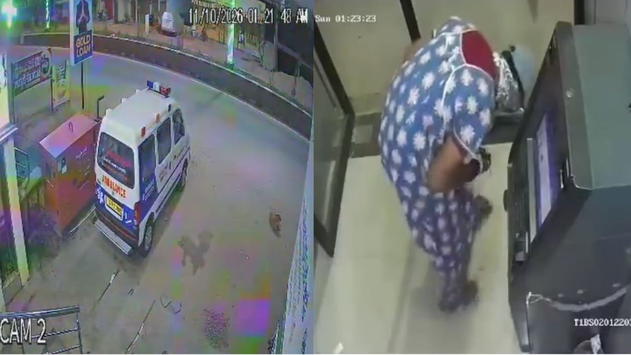 Video: Men Wearing Nightie, Mask Arrive In Ambulance, Rob Off Telangana ATM