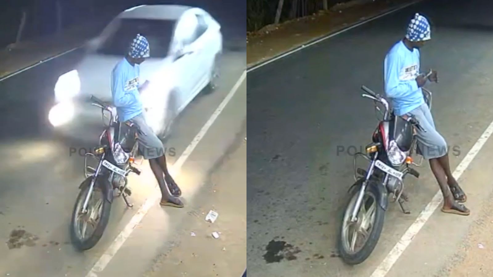 He walks away as bike goes flying: Terrifying crash caught on CCTV