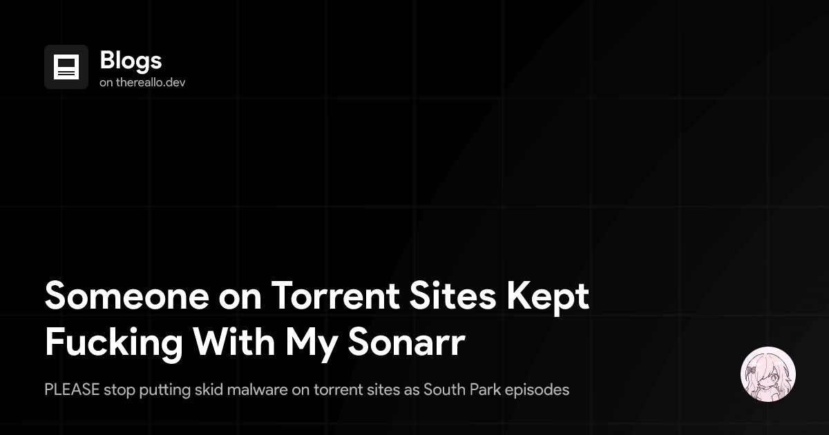 Someone on Torrent Sites Kept Fucking with My Sonarr