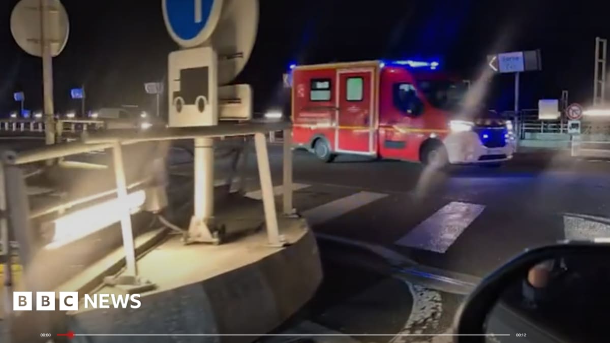 Bus hits train stopped on French side of Channel Tunnel, with 19 injured
