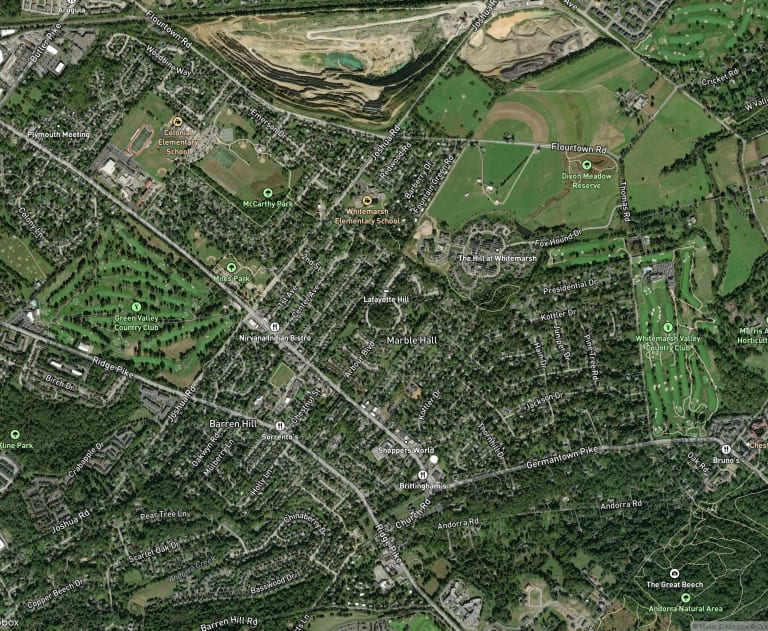 Map of Lafayette Hill