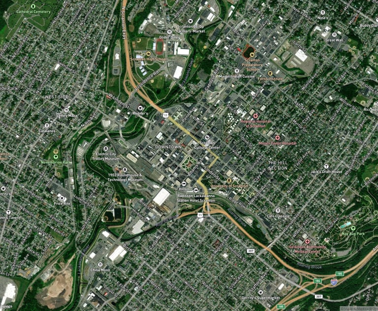 Map of Scranton