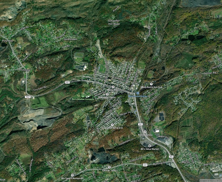 Map of Minersville