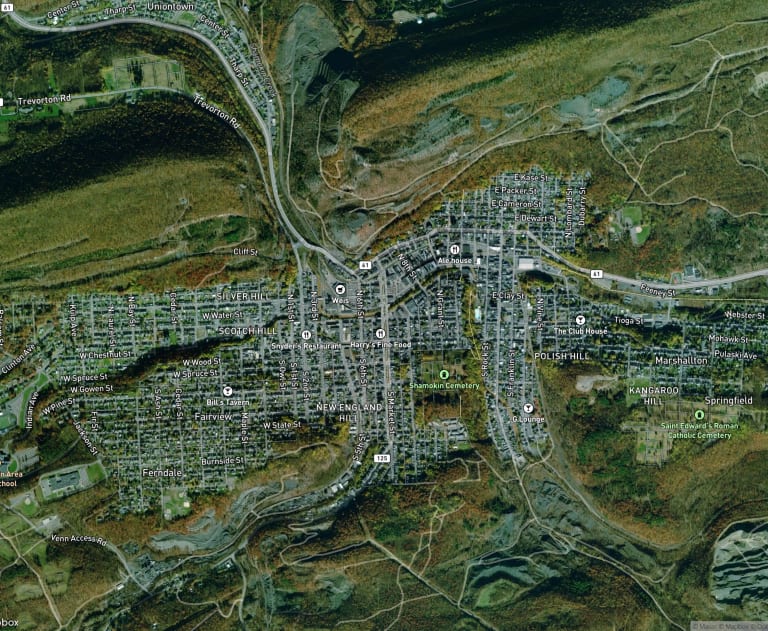 Map of Shamokin