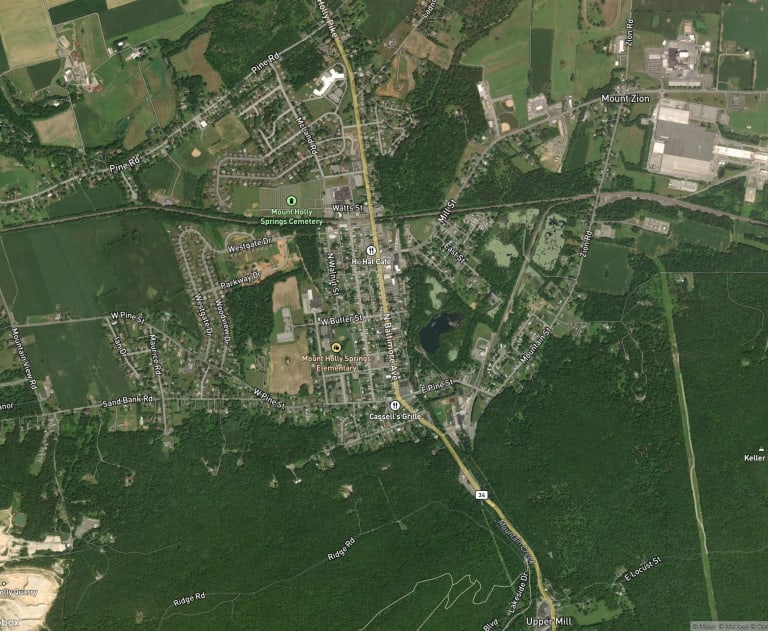 Map of Mount Holly Springs