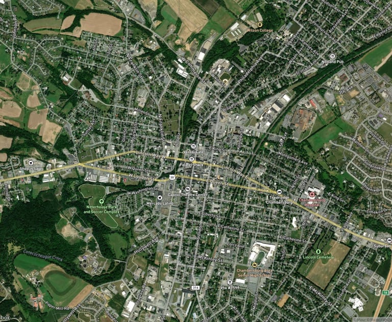 Map of Chambersburg
