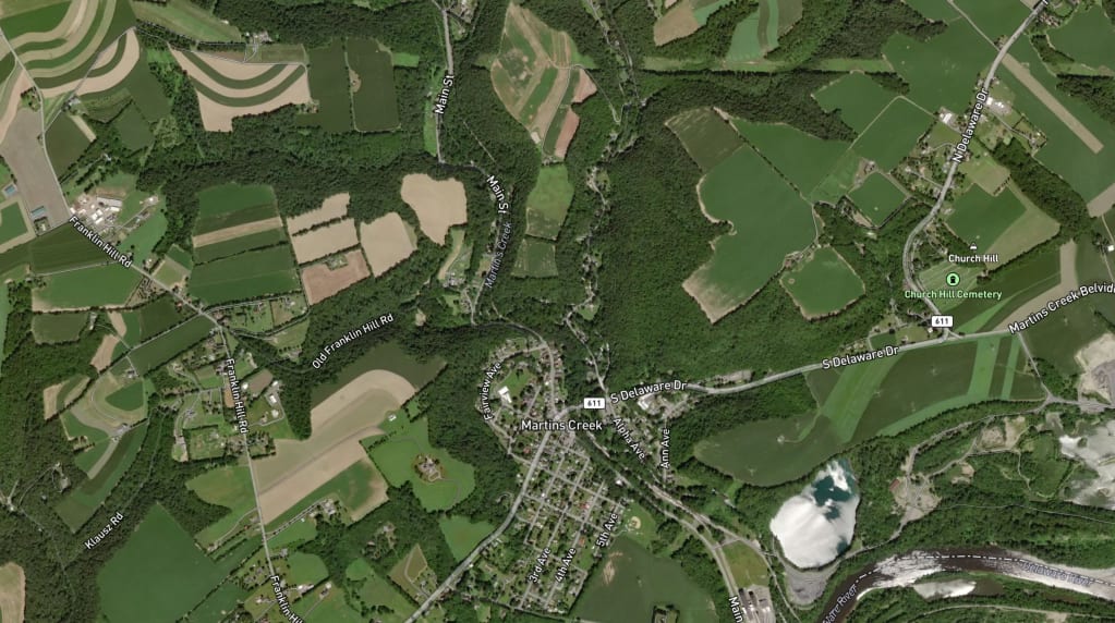 Map of Martins Creek