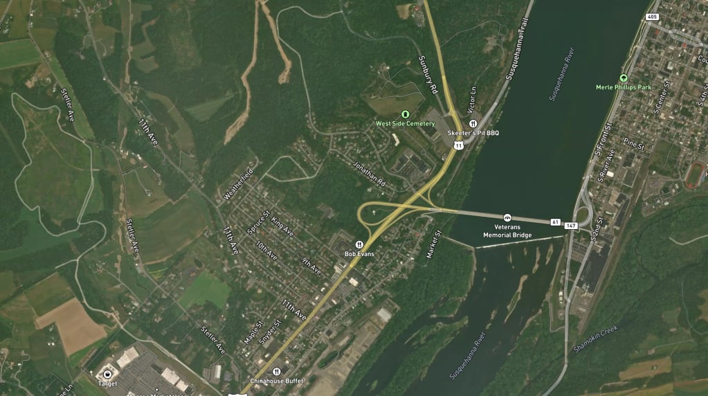 Map of Shamokin Dam