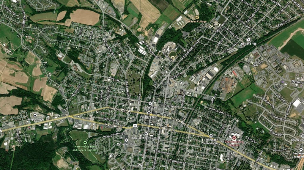 Map of Chambersburg