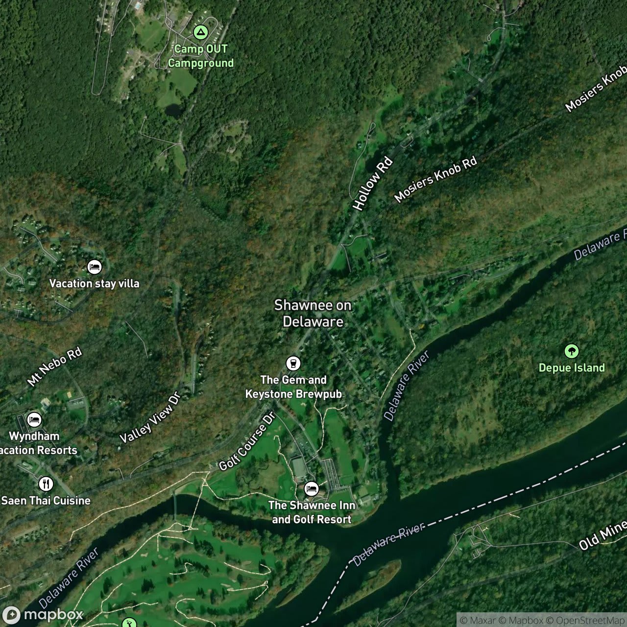 Map of Shawnee On Delaware