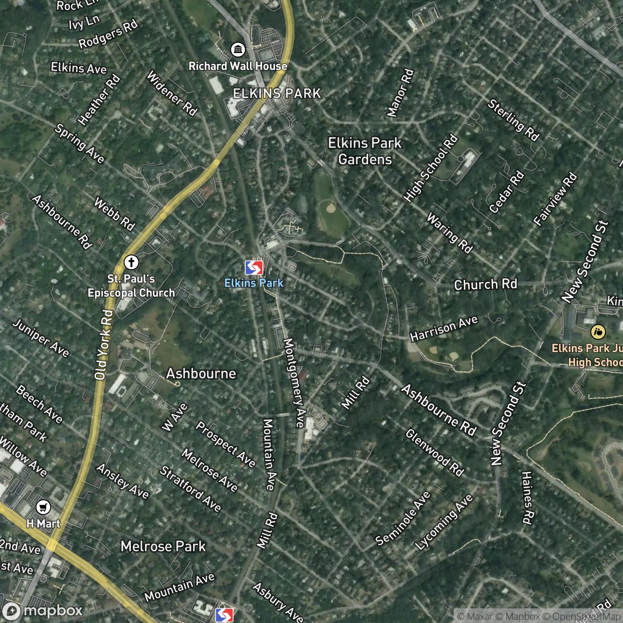 Map of Elkins Park