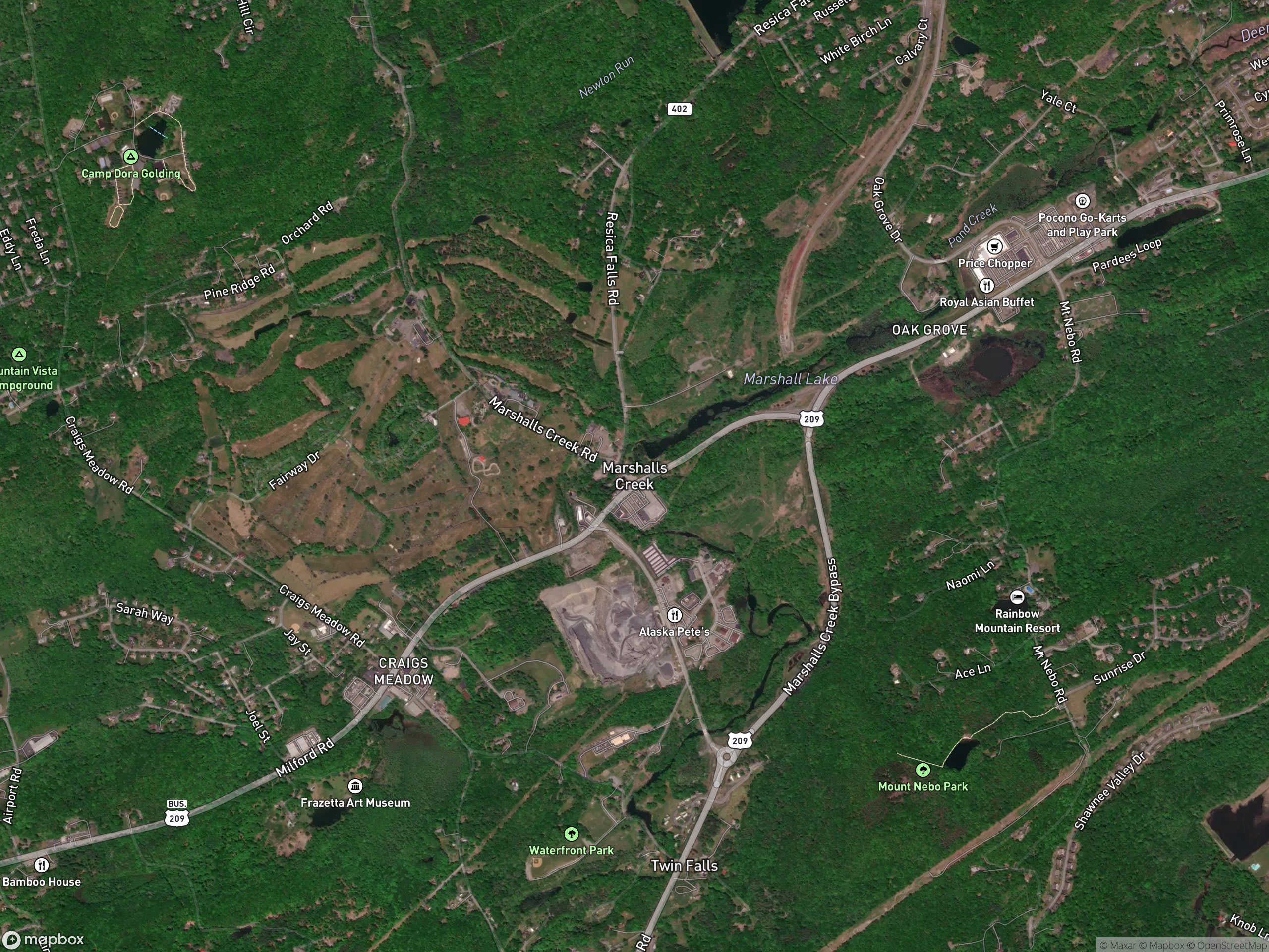 Map of Marshalls Creek