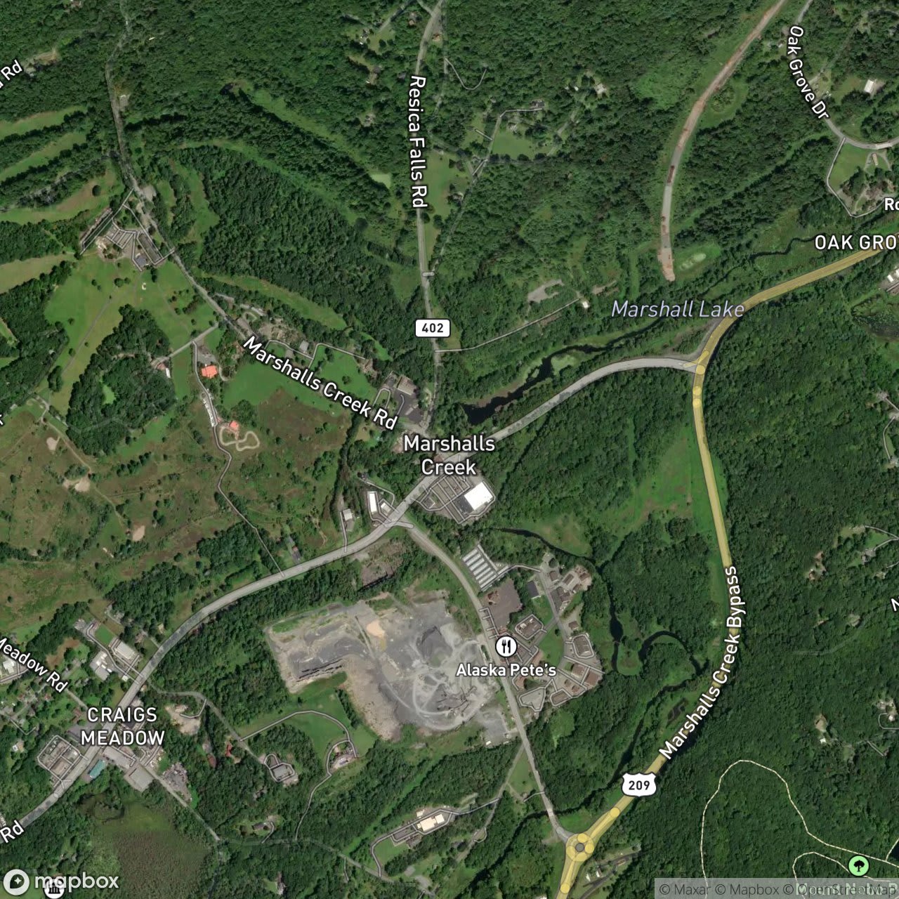 Map of Marshalls Creek