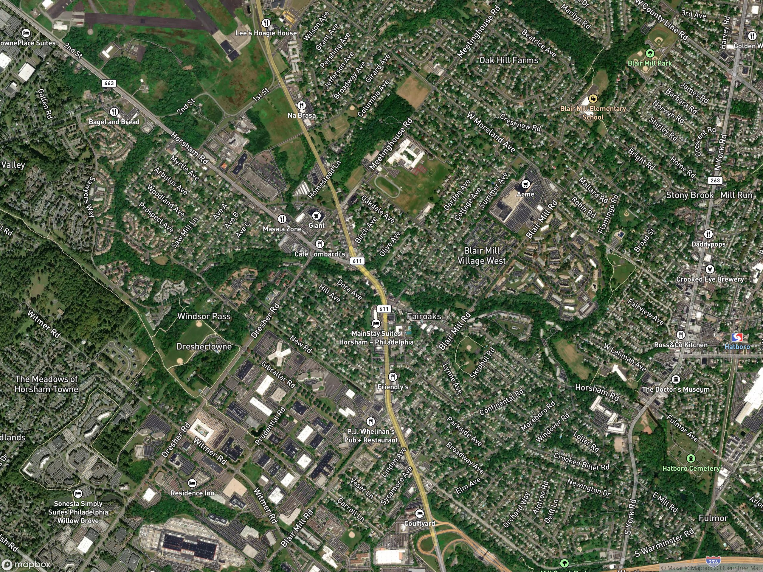 Map of Horsham