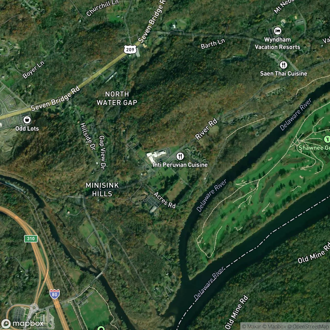 Map of Minisink Hills