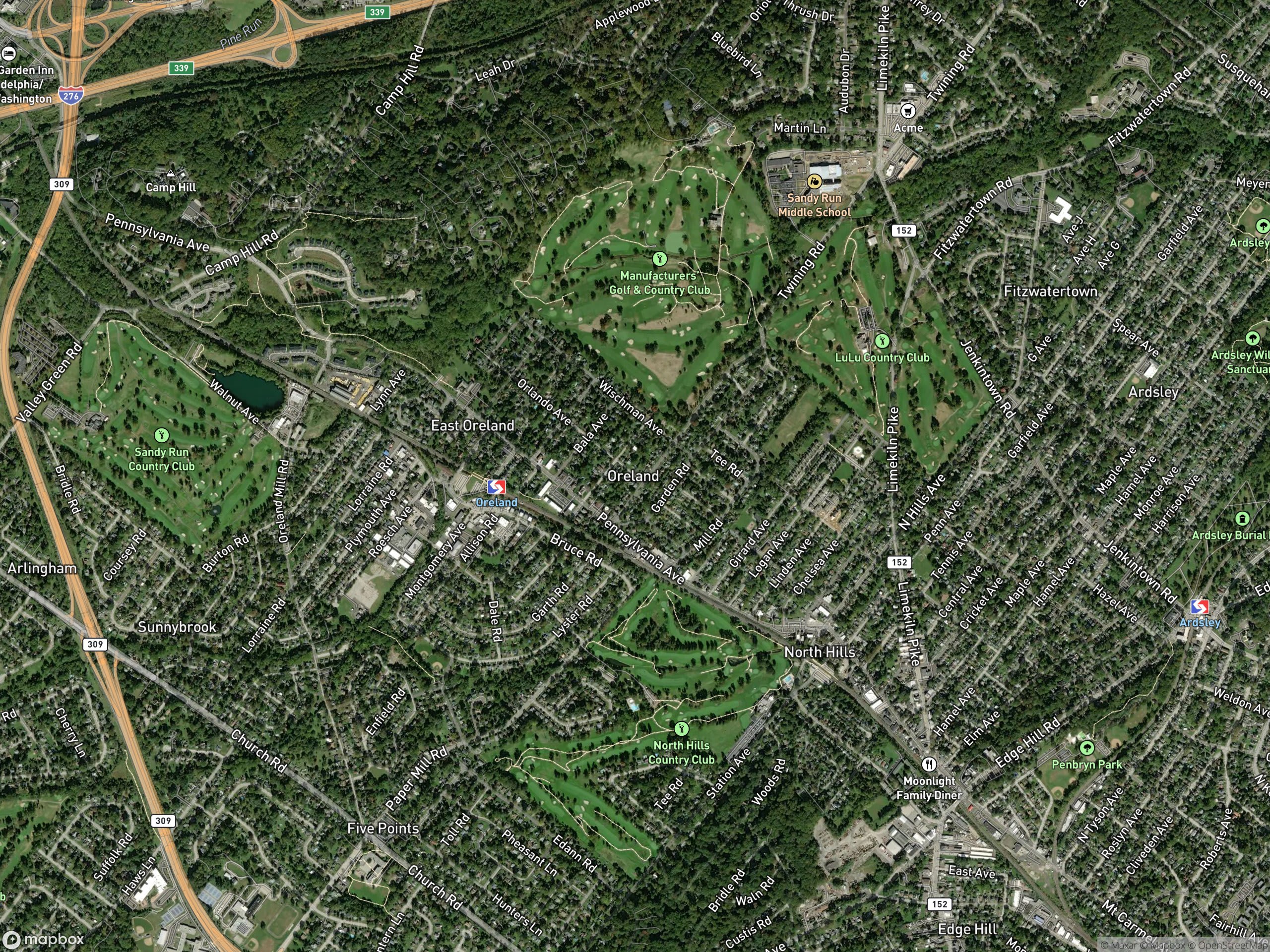 Map of Oreland